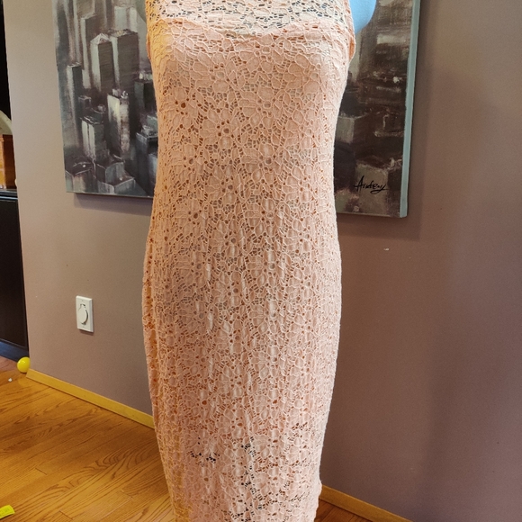 Thyme Maternity Peach Eyelet dress - Picture 3 of 8